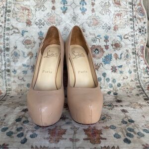 Christian Louboutin Daffodil Platform Blush Beige Heels